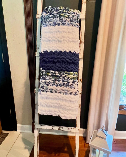 Seaside Summer Chunky Knit Throw Blanket (Large) - Thru the Loops Chunky Knit Creations
