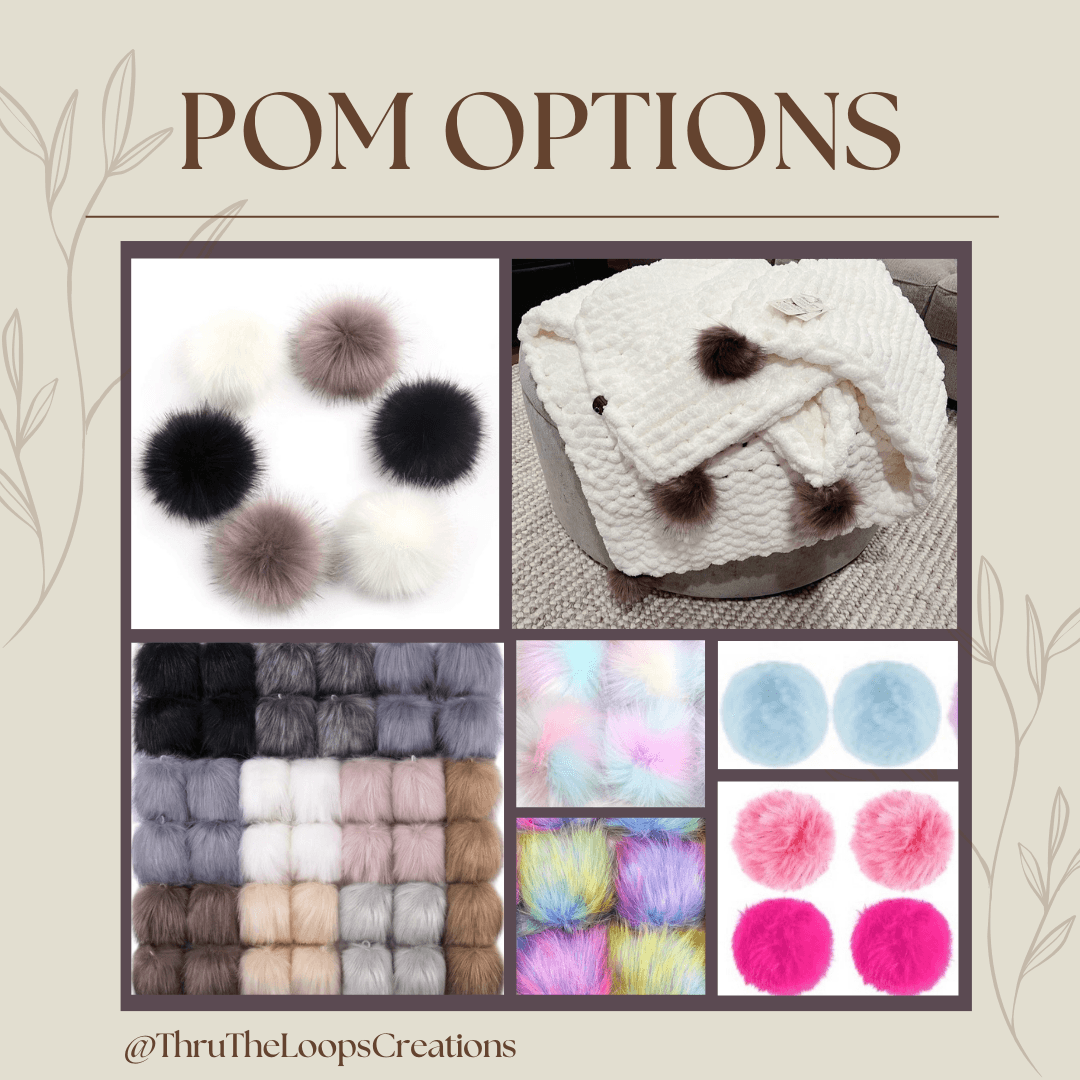 Add-Ons: Corner Poms - Thru the Loops Chunky Knit Creations
