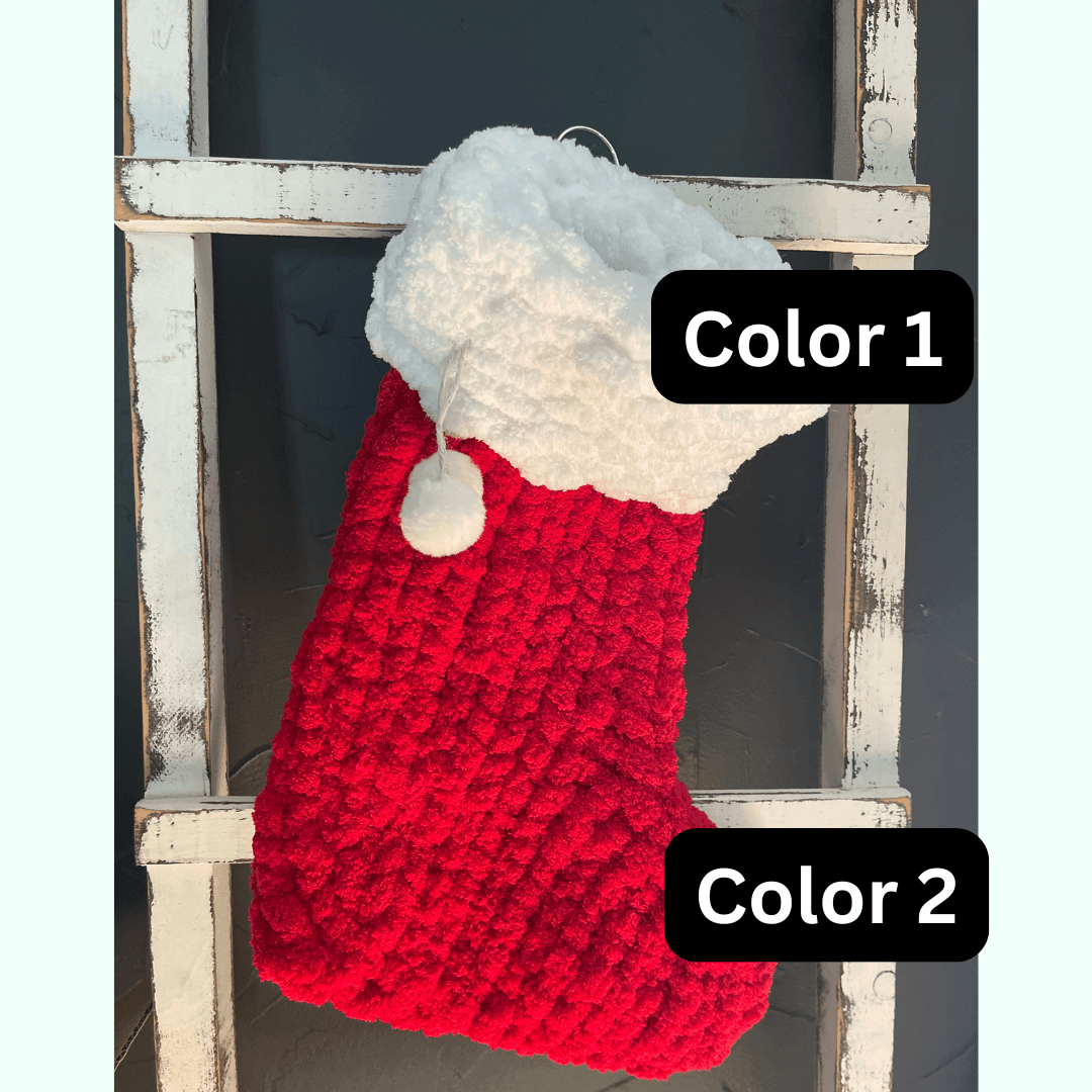 Chunky Knit Christmas Stocking - PET - Thru the Loops Chunky Knit Creations