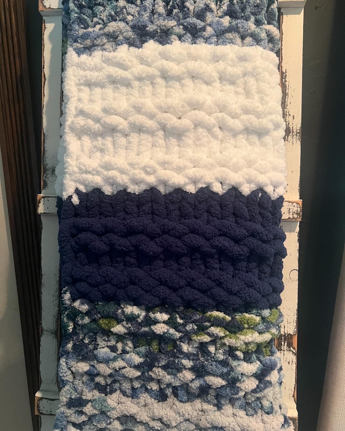 Seaside Summer Chunky Knit Throw Blanket (Large) - Thru the Loops Chunky Knit Creations