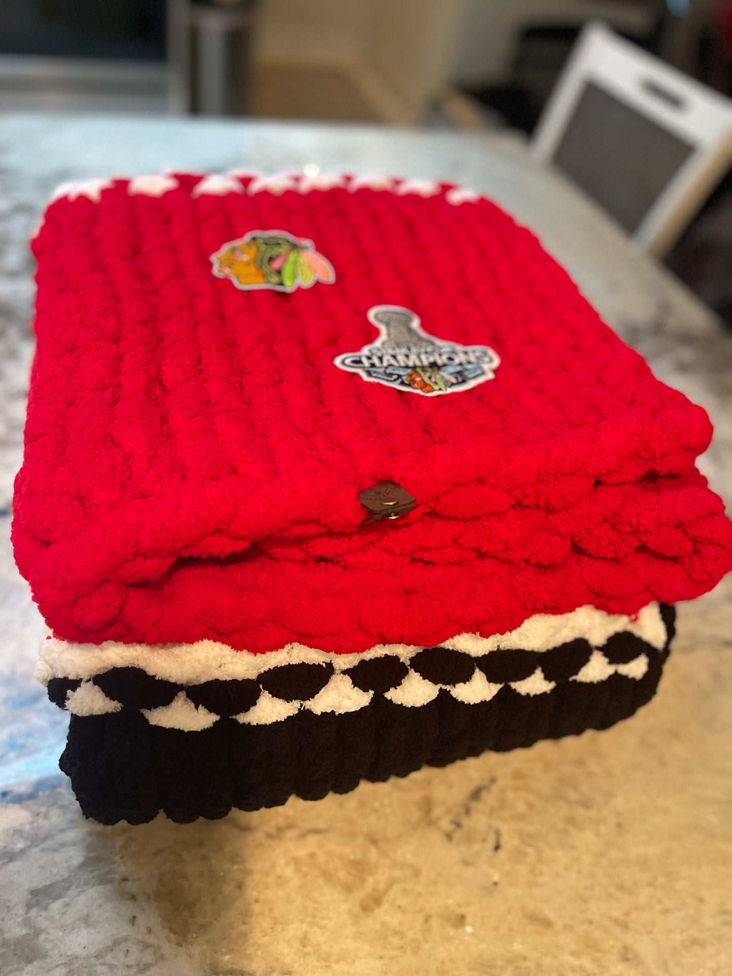 Chicago Blackhawks Chunky Knit Throw Blanket (Made to Order)