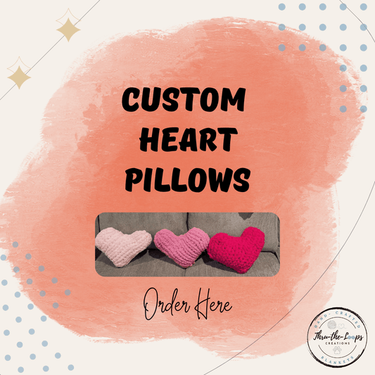 Custom Chunky Heart-Shaped Pillows - Thru the Loops Chunky Knit Creations