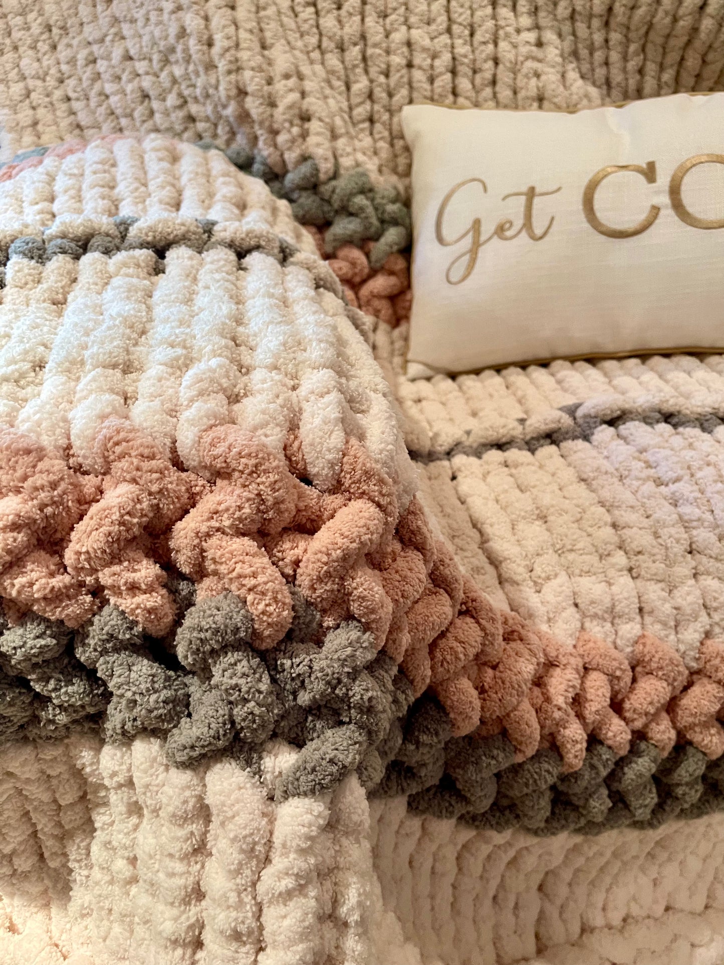 Fall Hayride Chunky Knit Throw Blanket (Large) - Thru the Loops Chunky Knit Creations