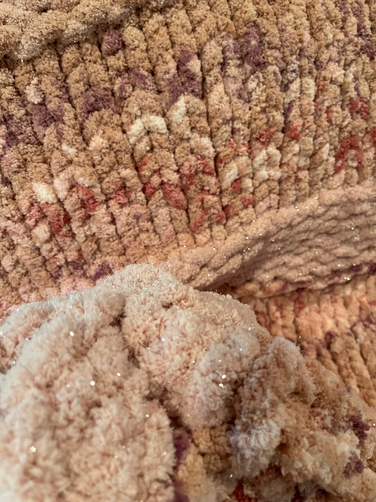 Floral Splash Chunky Knit Blanket (Large) - Thru the Loops Chunky Knit Creations