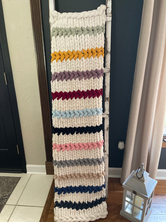 The Eras Large Chunky Knit Throw Blanket (Made to Order) - Thru the Loops Chunky Knit Creations