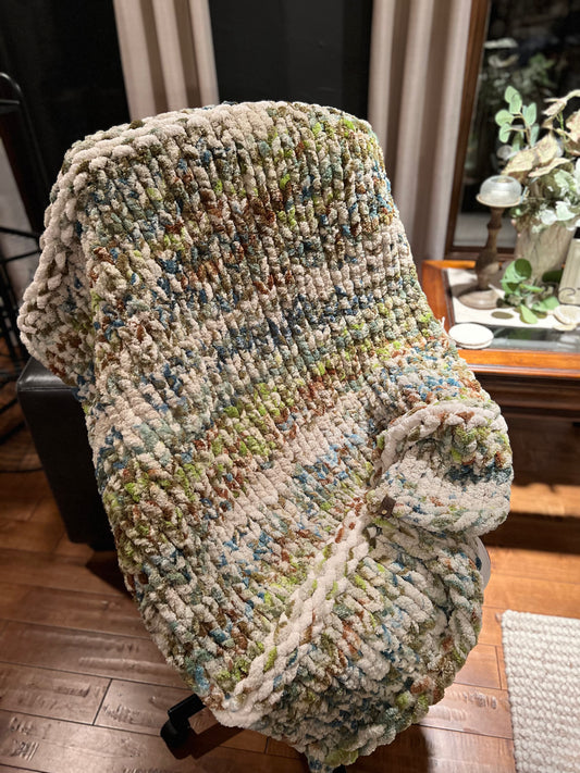 Changing Leaves Chunky Knit Throw Blanket (Large) - Thru the Loops Chunky Knit Creations