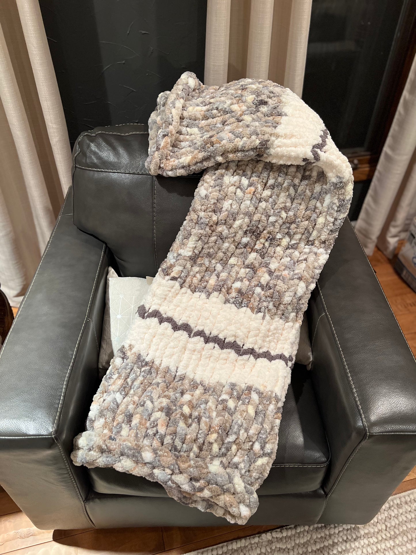 Milky Way Chunky Knit Throw Blanket (Large) - Thru the Loops Chunky Knit Creations