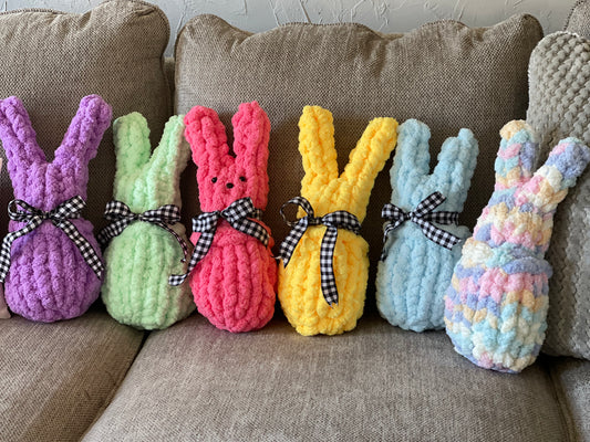Peeps (Bunny Plushies) - Thru the Loops Chunky Knit Creations
