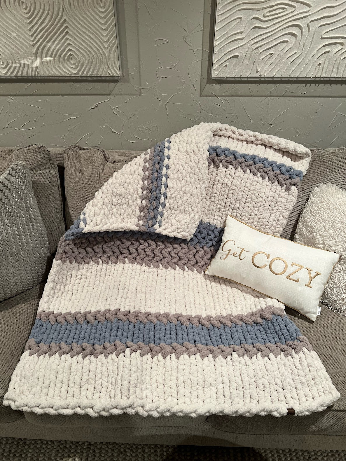Coastal Breeze Chunky Knit Throw (Large)
