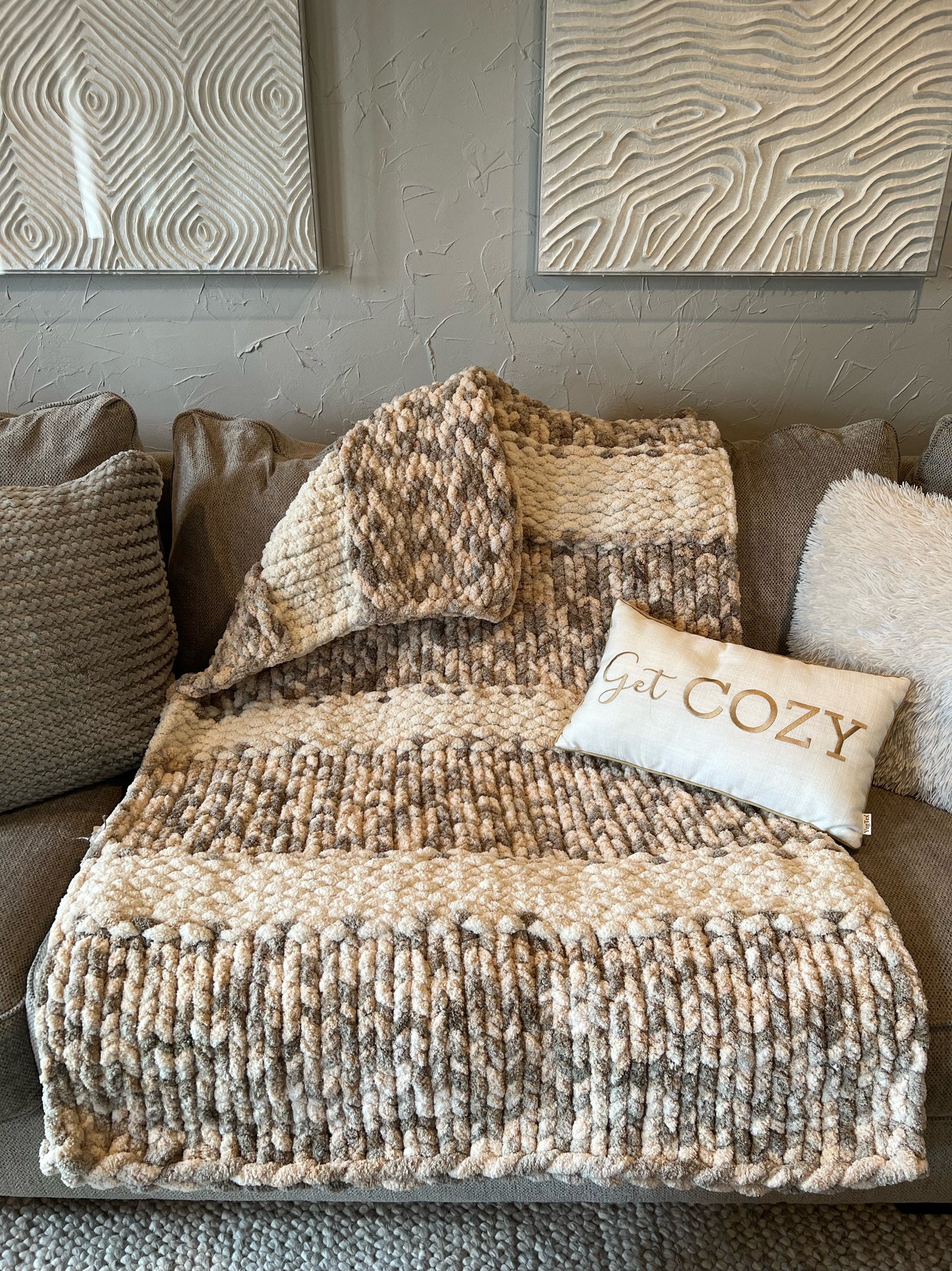 Sand Dunes Chunky Knit Throw (Large)