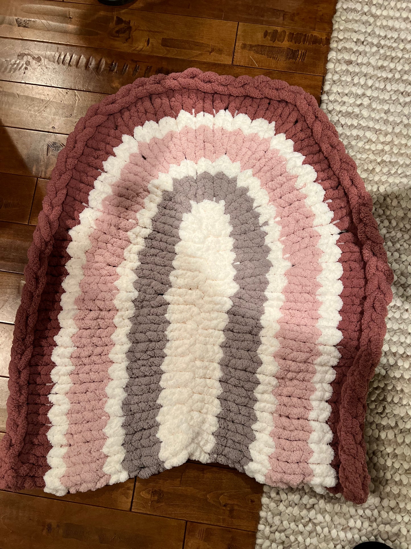 Chunky Knit Rainbow Playmat for Babies (Customizable) - Thru the Loops Chunky Knit Creations