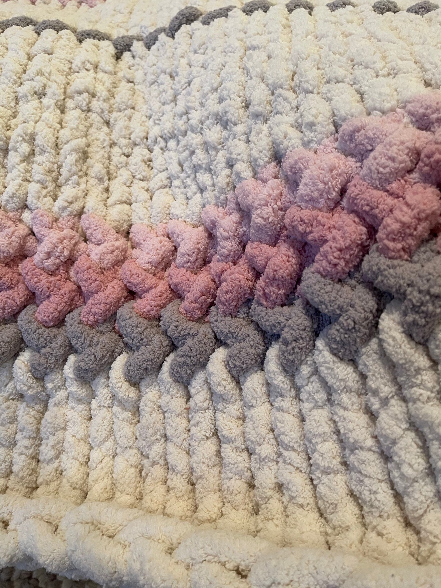 Pretty in Pink Chunky Knit Throw (Large)