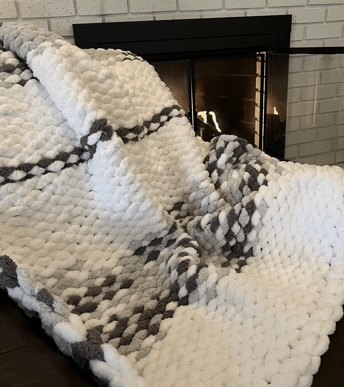 The Queen's Gambit Chunky Knit Blanket (Large) - Thru the Loops Chunky Knit Creations