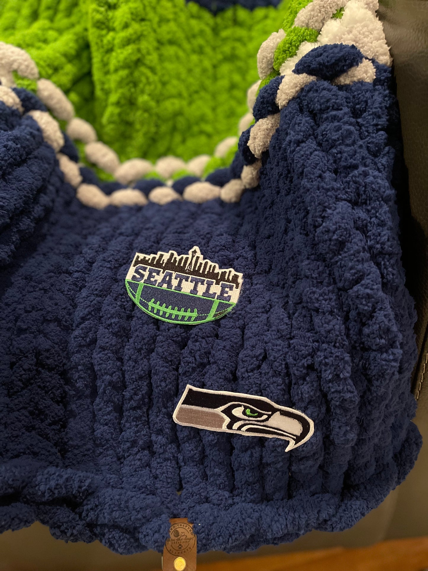 Seattle Seahawks Chunky Knit Throw Blanket (Made to Order)