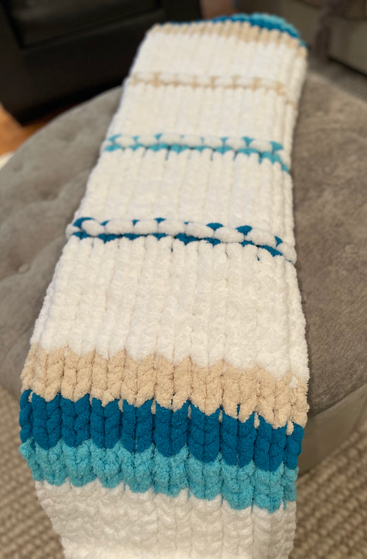 Take Me to the Beach Chunky Knit Blanket (Large) - Thru the Loops Chunky Knit Creations