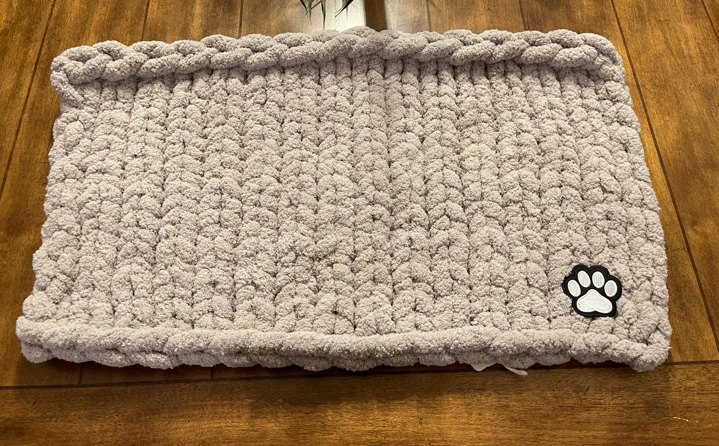 Taupe Pet Chunky Knit Blanket - Small - Thru the Loops Chunky Knit Creations