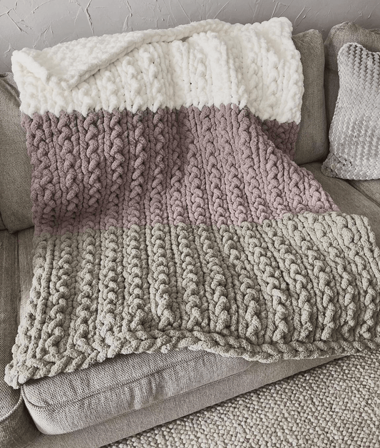Earthy Vineyard Chunky Knit Throw (Large) - Thru the Loops Chunky Knit Creations