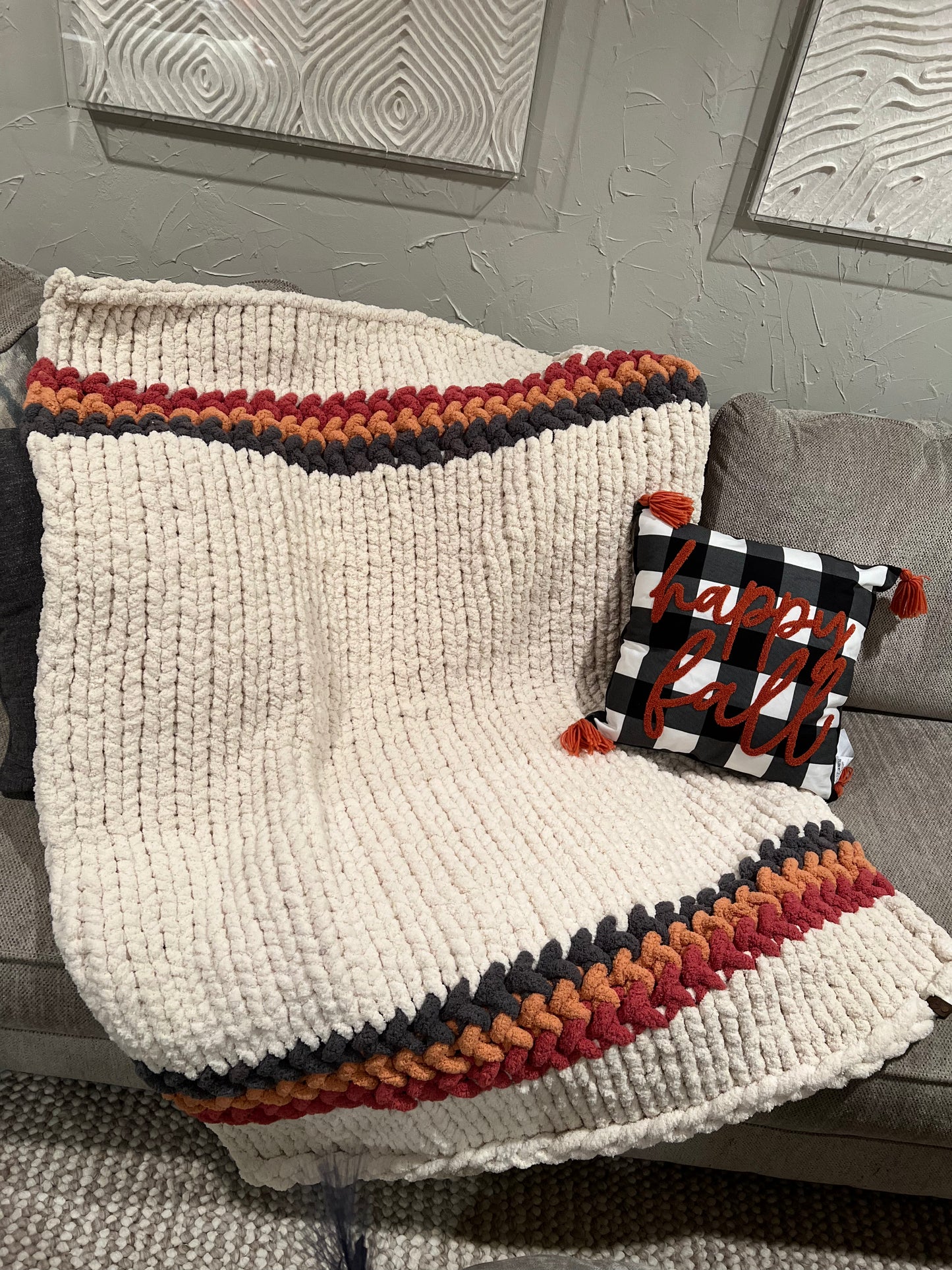 Thanksgiving Day Chunky Knit Throw Blanket (Large) - Thru the Loops Chunky Knit Creations