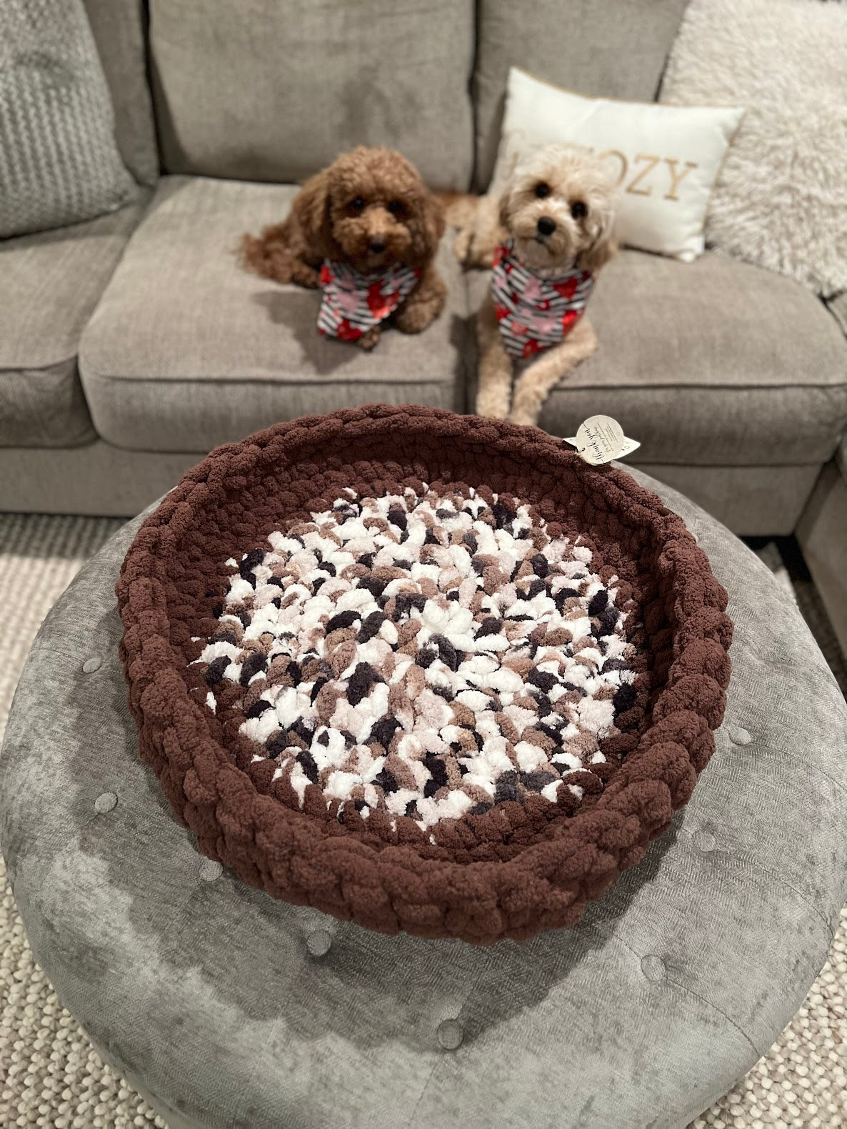Custom Chunky Knit Pet Bed
