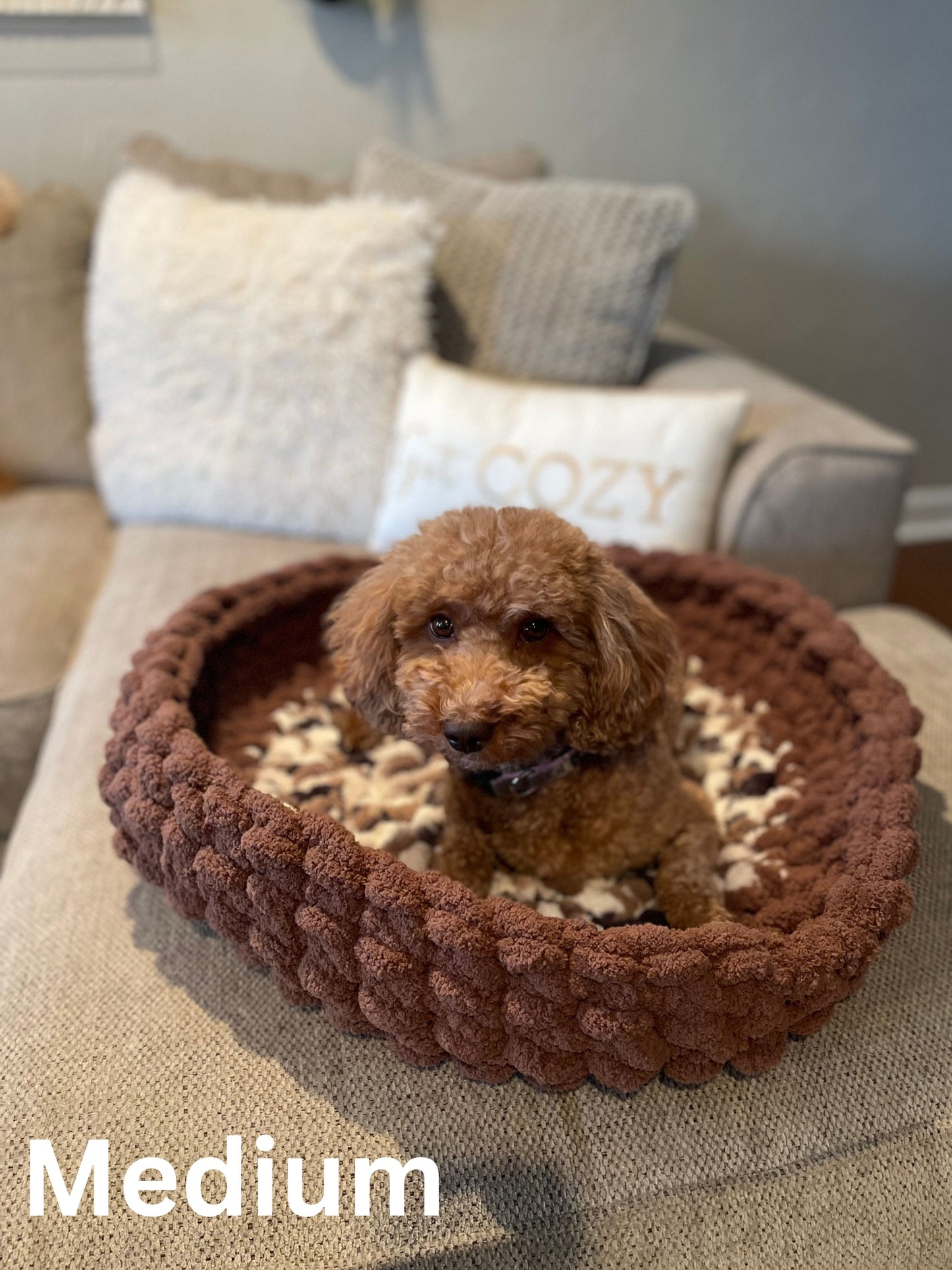 Custom Chunky Knit Pet Bed