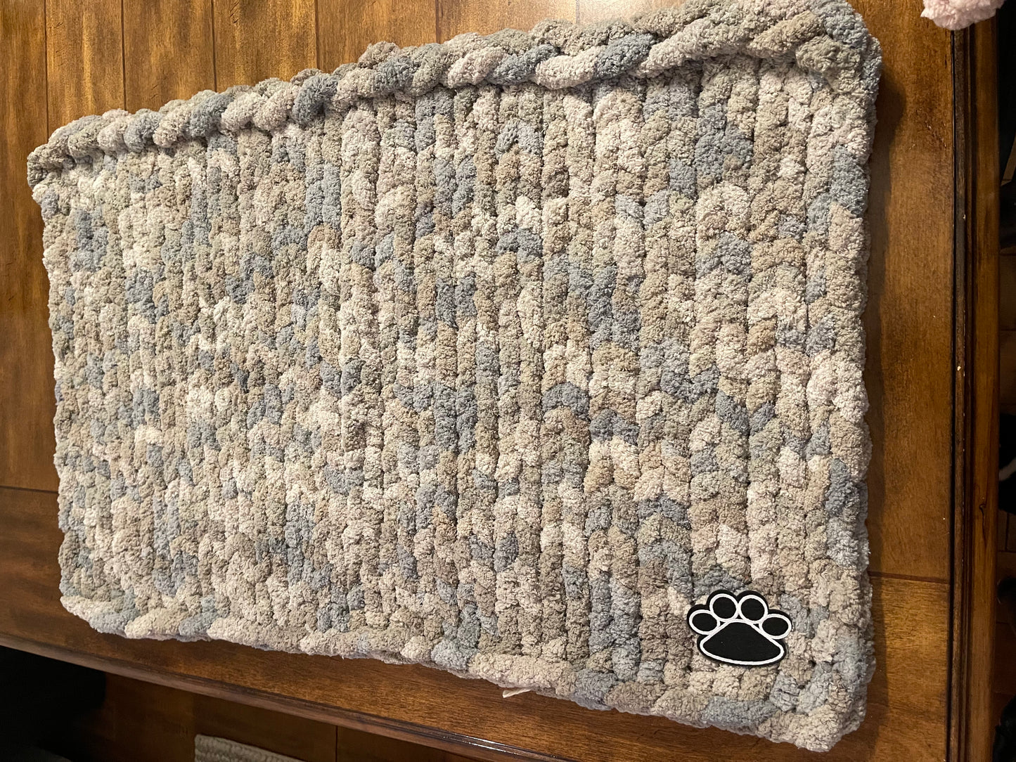 Dove Gray Chunky Knit Pet Blanket - Large