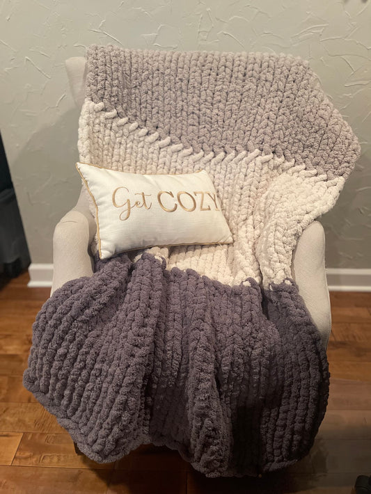 Stone Horizon Chunky Knit Throw Blanket (Large)