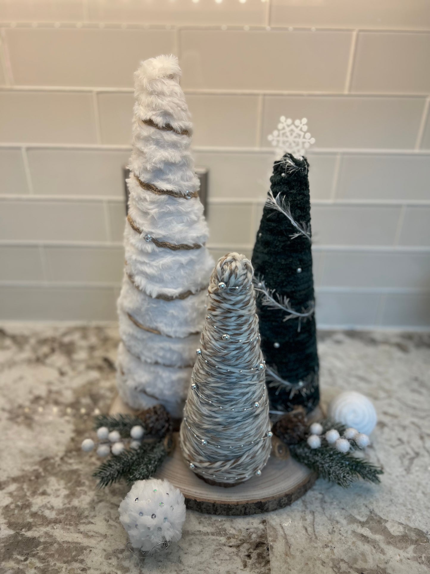 Custom Chunky Knit Christmas Tree Decor