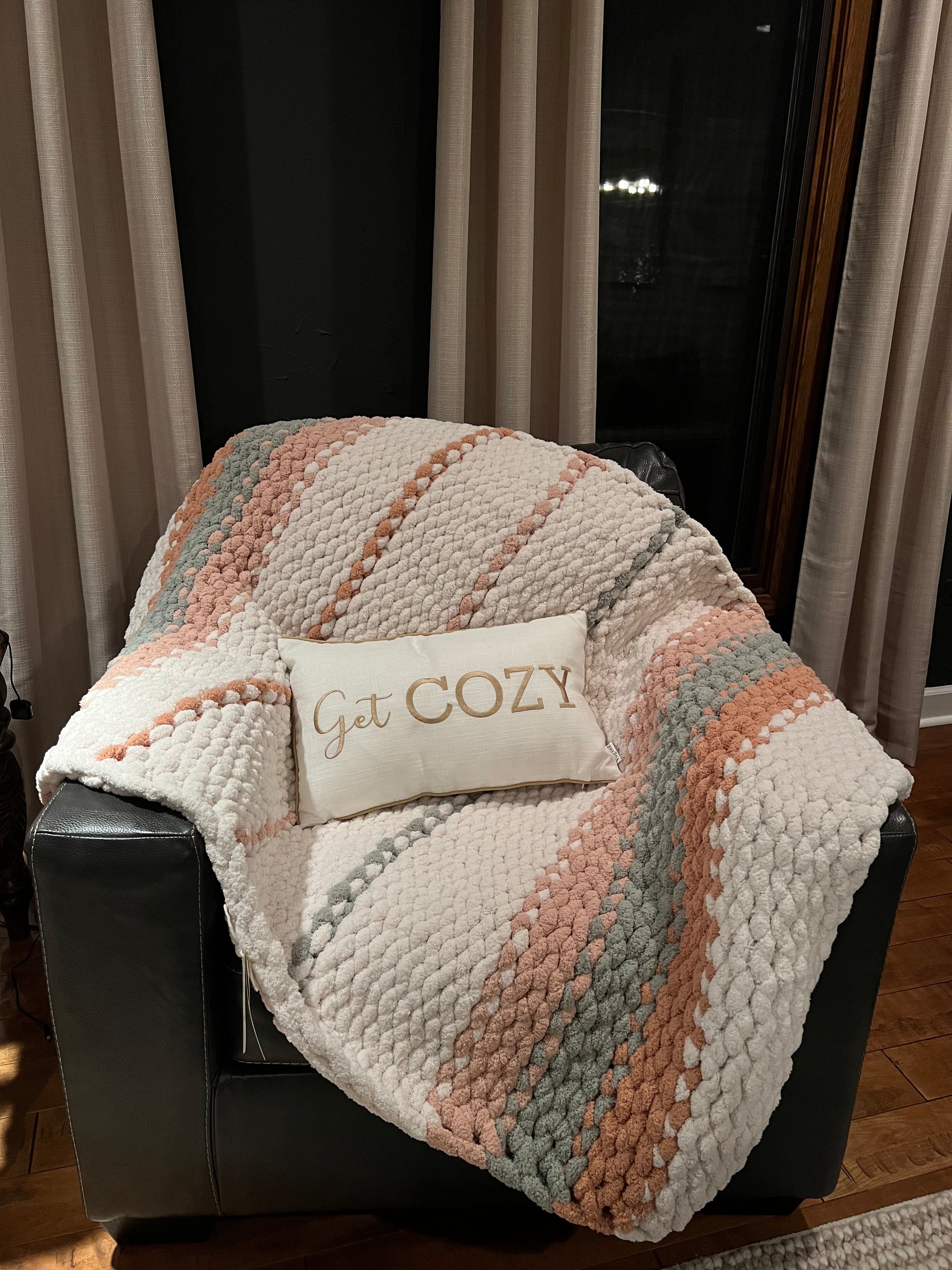 Rustic Knits Rustic Retreat Chunky Knit Throw (Large) – Thru the Loops Chunky Knit ...