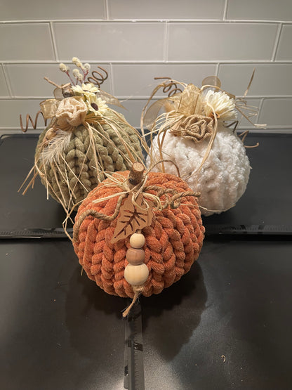 Custom Chunky Knit Pumpkin Decorative Plushies