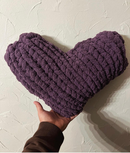 Purple Chunky Knit Pillow