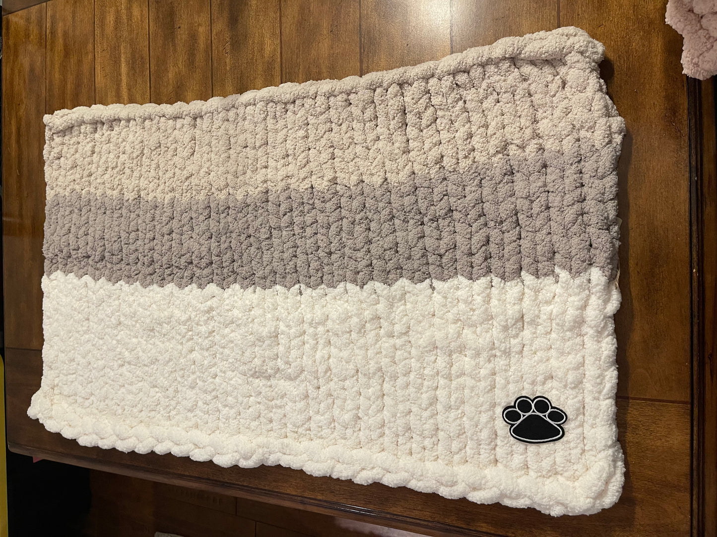 Taupe Layered Chunky Knit Pet Blanket - XL