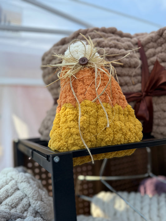 Fall Candy Corn Chunky Knit Plushy