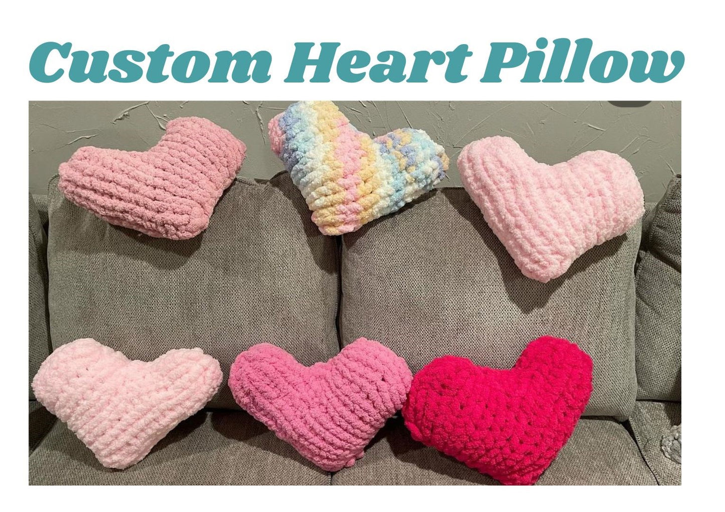 Custom Chunky Heart-Shaped Pillows